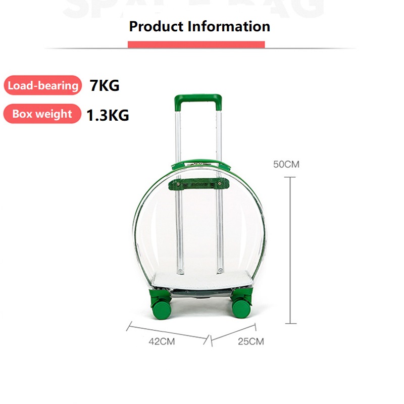 Cat Dog Transparent Window Suitcase Acrylic Travel Outdoor Bag Space Capsule Pet Backpack Trolley Case Hand Push Dual-use Travel · v2